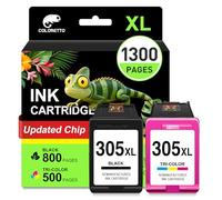 COLORETTO 305XL Cartouche pour HP 305 pour HP DeskJet 2820e 2800e 4200e 4220e 4230e 2810e 4222e 2821e 2822e 2823e 4210e 2700 2720e 2721e 2722e 2723e 2724 Cartouche encre pour HP 305 XL Noir et Couleur