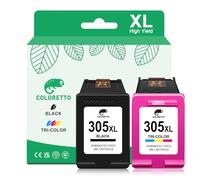 COLORETTO 305XL Cartouche pour HP 305 XL DeskJet 2800e 2820e 4220e 2810e 2700e 2720 2721 2821e 2822e 2823e 4222e 4230e Envy 6120e 6420e 6020 6030 6430 6432e Noir Couleur Remplacement Cartouche d'encre