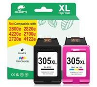 COLORETTO 305XL Cartouche pour HP 305 XL Envy 6032e 6432e 6022e 6420e 6020 6000 6020e 6430e 6400e 6432e 6432 6422 6458 6475 6455 6455e 6452e 6450e 6400 Cartouche Encre pour HP 305 XL Noir et Couleur