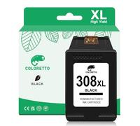 COLORETTO 308XL Envy 6120e 6132e 6520e Cartouche pour HP 308 Envy 6132e 6530e 6110e 6122e 6130 6532e 6100 6500 Series DeskJet 2920 4320 Cartouches d'encre pour HP 308 XL Noir