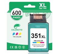 COLORETTO 351XL Cartouche pour HP 351 PhotoSmart C4280 C4380 C4480 Couleur