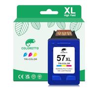 COLORETTO 57XL Cartouches d'encre Remanufacturées pour HP Cartouche 56 57 Couleur PSC 1210 1215 1315 1318 1340 1350 1355 2110 Photosmart 7760 7150 7260 Officejet 4105 4255 5505 5510 6105 6110