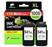 COLORETTO Cartouche pour Canon 541 Pixma TS5150 MG3650s MX475 MX525 CL-541