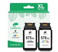 COLORETTO PG-575 CL-576 Pixma TR4700 TR4750i TR4751i TR4755i TR4756i TS3550i TS3551i TS3750i TS3751i TS3752i Cartouche d'encre 575XL 576XL Remplacement Cartouche pour Canon 575 et 576 Noir et Couleur