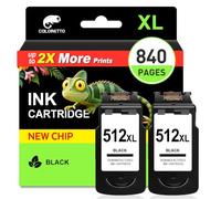 COLORETTO PG512 Cartouche pour Canon 512 Noir Pixma MP250 MP280 MP252 MX410
