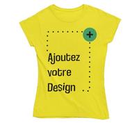 Colorfamily T-Shirt Personnalisé Femme Personnalisable Manches Courtes Impression Recto Verso Blanc Noir Tailles du S au XL
