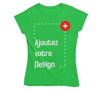 Colorfamily T-Shirt Personnalisé Femme Personnalisable Manches Courtes Impression Recto Verso Blanc Noir Tailles du S au XL