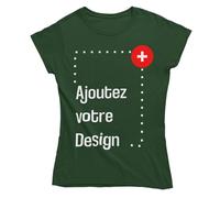 Colorfamily T-Shirt Personnalisé Femme Personnalisable Manches Courtes Impression Recto Verso Blanc Noir Tailles du S au XL