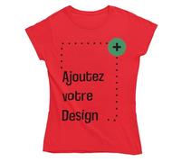 Colorfamily T-Shirt Personnalisé Femme Personnalisable Manches Courtes Impression Recto Verso Blanc Noir Tailles du S au XL