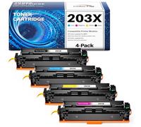colorfly 203X CF540X Cartouche de Toner Compatible pour HP 203X 203A Toner pour 203A CF 540X pour Color Laserjet Pro MFP M281fdw M254dw M281fdn M280nw M254nw M254dn M281 M254, 4-Pack
