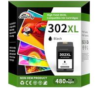 colorfly 302 302XL Cartouche d'encre Noir Remplacement pour Cartouche HP 302 Noir pour Cartouche Imprimante 302 XL pour OfficeJet 3831 5232 4650 4658 5230 DeskJet 3630 3636 3639 Envy 4524 4527,1 Pack.