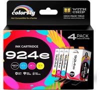 colorfly 924e 924XL Cartouches Compatible avec HP 924e OfficejetPro 8120 | avec puce pour HP 924 XL 924 Compatible avec HP Officejet Pro 8120 8122 8123 8125 8128 8130 8132 8133 8134 8135