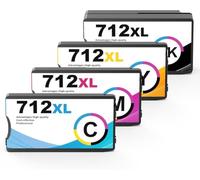 colorfly Cartouches d'encre 712XL 712XL Compatible avec 712XL | Compatible avec HP 3ED70A 3ED71A 3ED67A 3ED68A 3ED69A imprimantes DesignJet T650 T630 T250 T230 T210 Studio