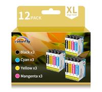 colorfly Compatible Cartouche d'encre Compatible avec E604XL pour XP-2200 XP-2205 XP-3200 XP-3205 XP-4200 XP-4205 WF-2910 WF-2930 WF-2935 WF-2950 (Paquet de 12)