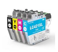 colorfly LC421XL LC-421XL Lot de 4 cartouches d'encre pour Brother LC421 LC-421XL Multipack pour Brother DCP-J1050DW DCP-J1140DW MFC-J1010DW