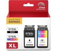 colorfly PG-575XL CL-576XL Cartouches d'encre Remplacement pour Canon 575 et 576 575XL 576XL pour Canon PIXMA TR4755i TR4756i TS3750i TS3550i TS3551i TR4750i TR4751i TS3751i TS3752i, 2 Pack