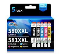 colorfly PGI-580 CLI-581 XXL Compatible Cartouches pour Canon 580 581 pour Canon Pixma TS8250 TS8151 TS8150 TS6150 TS6151 TS6250 TS6251 TS6350 TR8550 TR7550 TS8151 TS9150 TS6350a TS9550 (5-Pack)