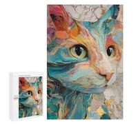 Colorful Abstract Cat Art-5 Puzzle 1000 Pièces Educa Jouet en Bois Cadeau Unique Décoration Intérieure Jeu Éducatif Challenge Toy Adultes Et Enfants À Partir De 14 Ans 1000 PCS