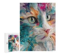 Colorful Abstract Cat Art Print-3 Puzzle 1000 Pièces Educa Jouet en Bois Cadeau Unique Décoration Intérieure Jeu Éducatif Challenge Toy Adultes Et Enfants À Partir De 14 Ans 500 PCS