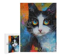 Colorful Abstract Cat Painting-2 Puzzle 1000 Pièces Educa Jouet en Bois Cadeau Unique Décoration Intérieure Jeu Éducatif Challenge Toy Adultes Et Enfants À Partir De 14 Ans 500 PCS