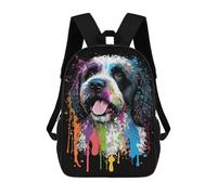 Colorful Abstract Dog Art Print-72 Sacs À Dos Imprimés En 3D Pour Enfants 17inch Sacs À Dos Tendance Et Décontractés Pour La Journée, Sacs De Voyage, Sacs À Dos D'extérieur Pour Garçons Et Filles