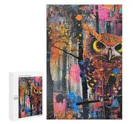 Colorful Abstract Owl Art Print Puzzle 1000 Pièces Educa Jouet en Bois Cadeau Unique Décoration Intérieure Jeu Éducatif Challenge Toy Adultes Et Enfants À Partir De 14 Ans 1000 PCS