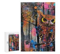 Colorful Abstract Owl Art Print Puzzle 1000 Pièces Educa Jouet en Bois Cadeau Unique Décoration Intérieure Jeu Éducatif Challenge Toy Adultes Et Enfants À Partir De 14 Ans 300 PCS