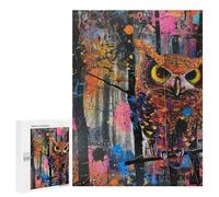 Colorful Abstract Owl Art Print Puzzle 1000 Pièces Educa Jouet en Bois Cadeau Unique Décoration Intérieure Jeu Éducatif Challenge Toy Adultes Et Enfants À Partir De 14 Ans 500 PCS