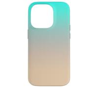 Colorful Aesthetic Ombre Gradient Aqua Tan Coque pour iPhone 14 Pro