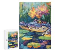 Colorful Alligator Pond Scene Puzzle 1000 Pièces Educa Jouet en Bois Cadeau Unique Décoration Intérieure Jeu Éducatif Challenge Toy Adultes Et Enfants À Partir De 14 Ans 1000 PCS