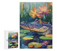 Colorful Alligator Pond Scene Puzzle 1000 Pièces Educa Jouet en Bois Cadeau Unique Décoration Intérieure Jeu Éducatif Challenge Toy Adultes Et Enfants À Partir De 14 Ans 300 PCS
