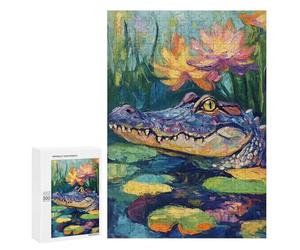 Colorful Alligator Pond Scene Puzzle 1000 Pièces Educa Jouet en Bois Cadeau Unique Décoration Intérieure Jeu Éducatif Challenge Toy Adultes Et Enfants À Partir De 14 Ans 300 PCS
