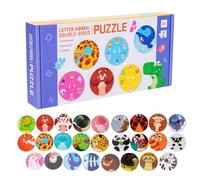 Colorful Alphabet Puzzle, Wooden Letter Board, Fun Number Match, Double-Sided Counting Spelling Game, Interactive Classroom Learning Supplies, Educational Toy for Kids, Homeschool, Kindergarten