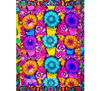 Colorful And Groovy DAISY, SUNFLOWER POTTED Plants, Star-Detailed, 8x11 Page, Hardcover Journal, Art Pad, Sketchbook, Drawing Book: And Created Art ... Linder @ MaryEMade And Tammy Thomas @ TammyT