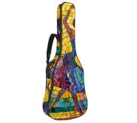 Colorful Art Dancing Sac pour guitare acoustique avec 2 poches, bandoulière réglable et crochet arrière, convient pour les guitares électriques, basses et guitares classiques, Art coloré Dancing
