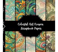 Colorful Art Nouvea Scrapbook Paper, Floral Junk Journal Paper, Abstract Decorative Paper, DIY Projects, Origami, Collage Sheets, Decoupage Paper, 8,5" by 8,5" inches, 10 Designs, Double Sided
