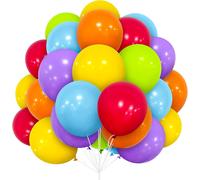 Colorful Balloons, Pack Of 30 Colors Matte Latex Balloons 12 Inch 30.5Cm Rainbow Balloon With Ribbon For Women Boys Girls Birthday Party Wedding Christening Baby Shower Decorations