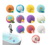Colorful Bath Balls, 12-Piece Fizzy Set, 8.86x2.17x6.38 Inches Organic Rainbow Bath Balls with Moisturizing Formula, Baths Bombs Kit, Fun Baths Ball with Vibrant Colors, Holiday for Relaxation Play