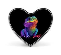 Colorful Bearded Dragon Brooch Pins Heart Badge Collar Lapel Pins Dress Coat Accessories for Women Men
