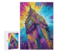 Colorful Big Ben Art Print Puzzle 1000 Pièces Educa Jouet en Bois Cadeau Unique Décoration Intérieure Jeu Éducatif Challenge Toy Adultes Et Enfants À Partir De 14 Ans 300 PCS