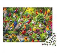 Colorful Birds Garden Colourful Colorful Birds in Bush 1000 Pcs Jigsaws for Adults The Impossible Challenge Brain Development 52x38cm/1000pcs