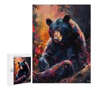 Colorful Black Bear Painting Puzzle 1000 Pièces Educa Jouet en Bois Cadeau Unique Décoration Intérieure Jeu Éducatif Challenge Toy Adultes Et Enfants À Partir De 14 Ans 500 PCS