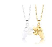 COLORFUL BLING 1 paire de colliers assortis avec pendentif manette de jeu pour couple - Bijoux d'amitié meilleurs amis pour lui et elle, 16-18 inches, Métal, Alliage.