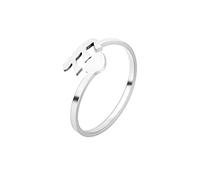 COLORFUL BLING Bague réglable en forme de cœur avec ange porte-bonheur - Bague de mariage - Bague de promesse pour femmes et filles - Bijoux d'amitié mignons numérologie, Métal, Acier inoxydable