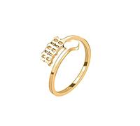 COLORFUL BLING Bague réglable en forme de cœur avec ange porte-bonheur - Bague de mariage - Bague de promesse pour femmes et filles - Bijoux d'amitié mignons numérologie, Métal, Acier inoxydable