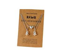 COLORFUL BLING Collier d'amitié avec pendentif en forme de champignon dinosaure pour couples, meilleurs amis, amitié, promesse de longue distance, One Size, Métal, Alliage.