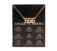 COLORFUL BLING Collier ras du cou numérologie avec pendentif numéro porte-bonheur noir 111 222 333 444 555 777 888 999, Métal, Alliage.