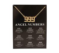 COLORFUL BLING Collier ras du cou numérologie avec pendentif numéro porte-bonheur noir 111 222 333 444 555 777 888 999, Métal, Alliage.