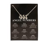 COLORFUL BLING Collier ras du cou numérologie avec pendentif numéro porte-bonheur noir 111 222 333 444 555 777 888 999, Métal, Alliage.