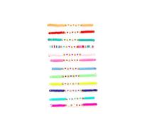 COLORFUL BLING Lot de 5 à 12 bracelets de perles en forme de cœur pour femme, disque en vinyle, bracelet extensible empilable pour l'été, la plage, bijoux bohème, 6.8-7.0 inches, Perles, perle